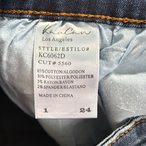 KANCAN Denim Mini Skirt Fray Hem Stretch Sz 24 1 Jeans Country Concert Festival‎ - Picture 3 of 4